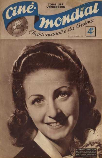 CINE-MONDIAL magazine side cover Issue 1 8 August 1941