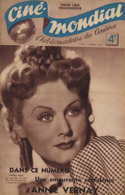 CINE-MONDIAL magazine side cover Issue 4 29 August 1941