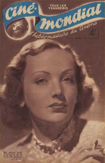 CINE-MONDIAL magazine side cover Issue 9 3 October 1941