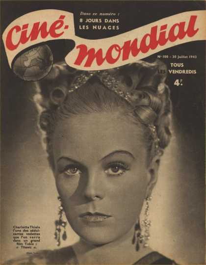 CINE-MONDIAL magazine side cover Issue 100 30 July 1943