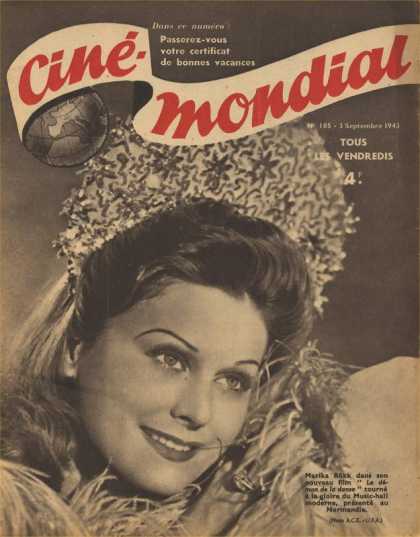 CINE-MONDIAL magazine side cover Issue 105 3 September 1943