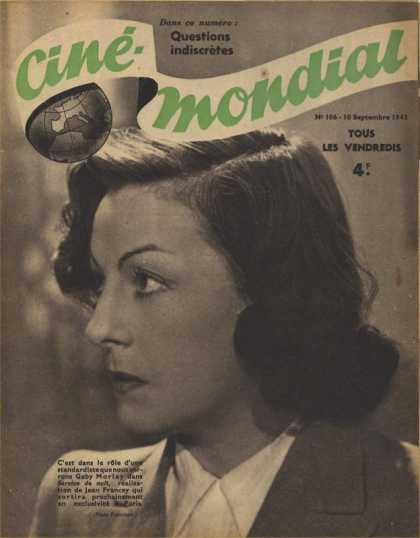 CINE-MONDIAL magazine side cover Issue 106 10 September 1943