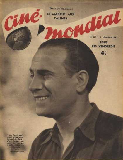 CINE-MONDIAL magazine side cover Issue 109 1 October 1943