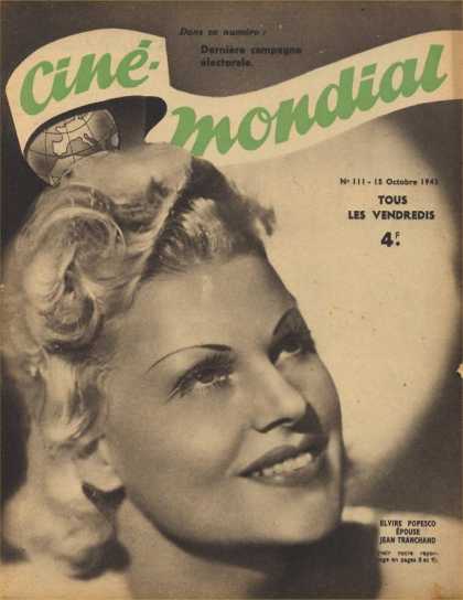 CINE-MONDIAL magazine side cover Issue 111 15 October 1943