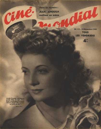 CINE-MONDIAL magazine side cover Issue 115 12 November 1943