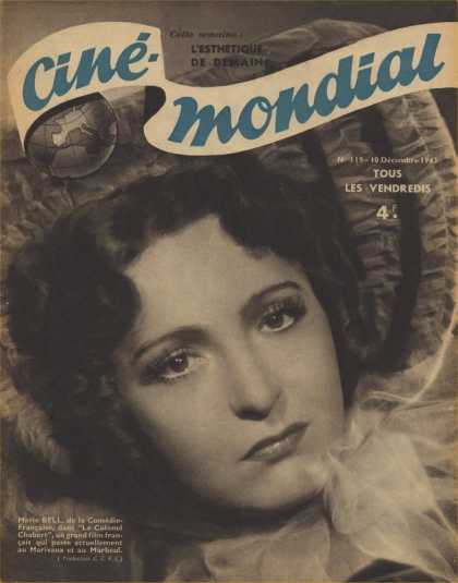 CINE-MONDIAL magazine side cover Issue 119 10 December 1943