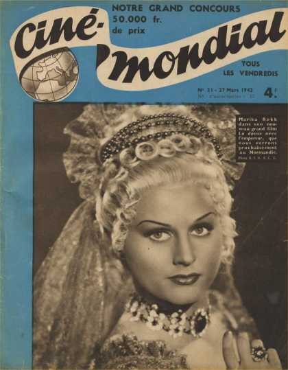 CINE-MONDIAL magazine side cover Issue 31 27 March 1942