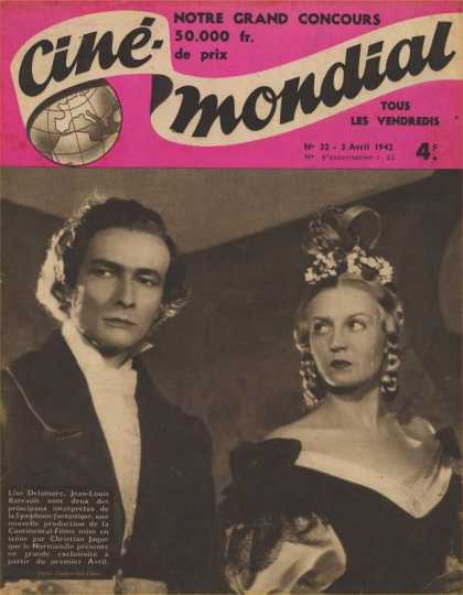 CINE-MONDIAL magazine side cover Issue 32 3 April 1942