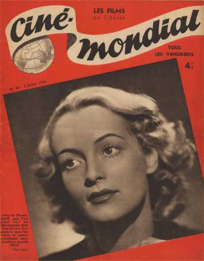 CINE-MONDIAL magazine side cover Issue 45 3 July 1942