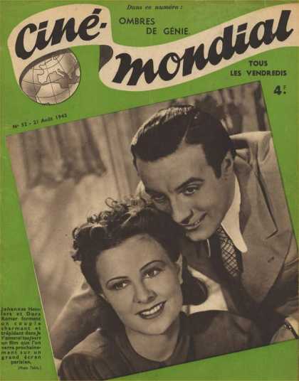 CINE-MONDIAL magazine side cover Issue 52 21 August 1942