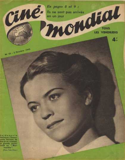 CINE-MONDIAL magazine side cover Issue 58 2 October 1942