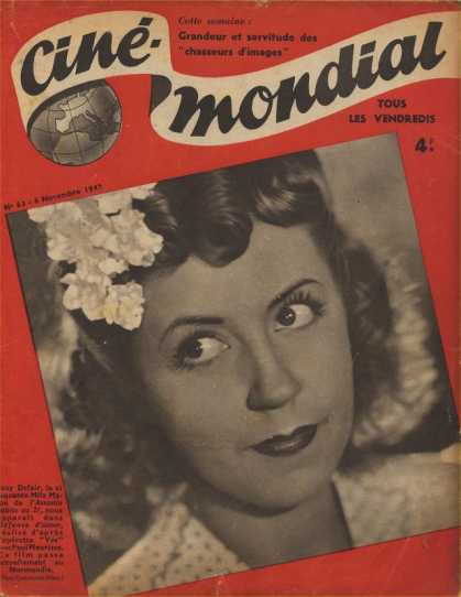 CINE-MONDIAL magazine side cover Issue 63 6 November 1942