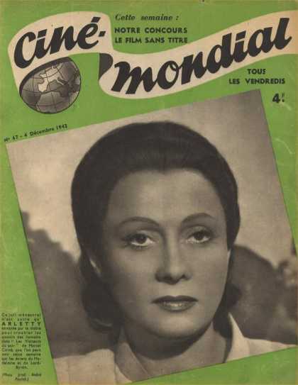 CINE-MONDIAL magazine side cover Issue 67 4 December 1942