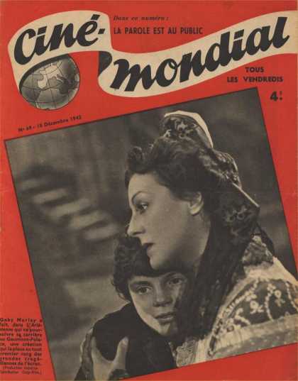 CINE-MONDIAL magazine side cover Issue 69 18 December 1942