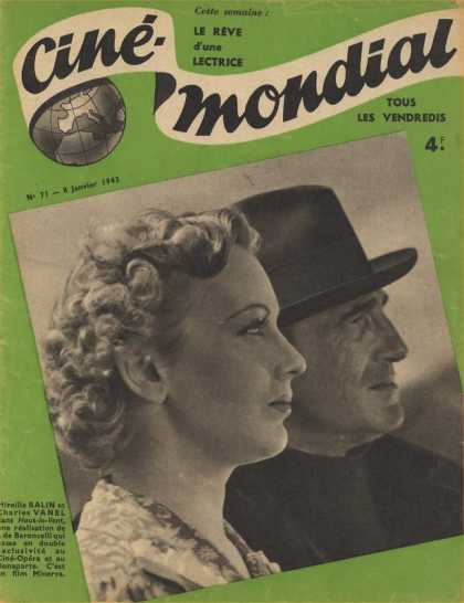CINE-MONDIAL magazine side cover Issue 71 8 January 1943