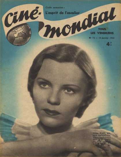 CINE-MONDIAL magazine side cover Issue 72 15 January 1943
