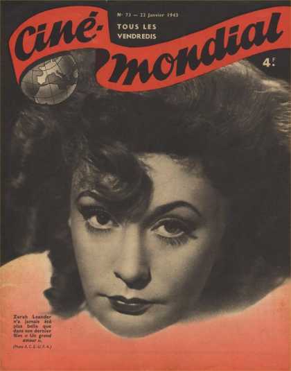 CINE-MONDIAL magazine side cover Issue 73 22 January 1943