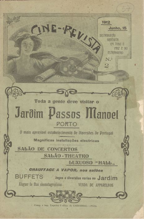 CINE-REVISTA (Pt) magazine side cover 15 June 1912