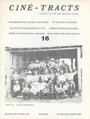 CINE-TRACTS magazine side cover Issue 16 Winter 1982