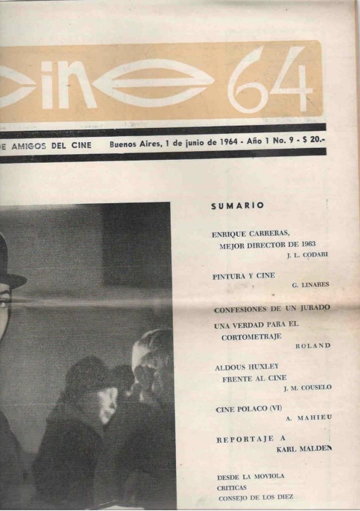 CINE 64 magazine side cover Issue 9 1 June 1964
