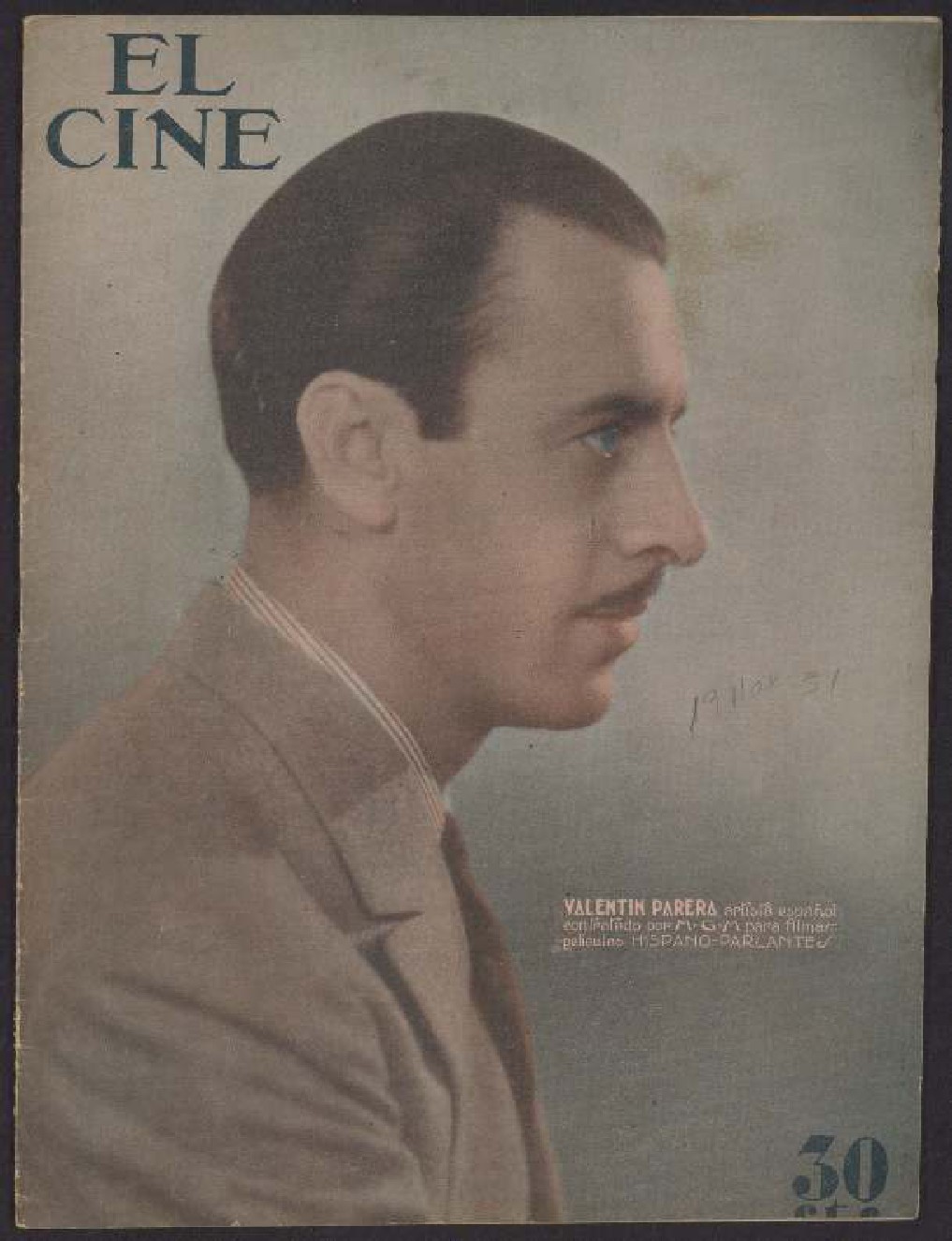 CINE | EL magazine side cover Issue 12 19 March 1931