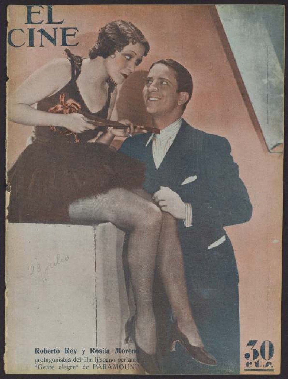 CINE | EL magazine side cover Issue 30 23 July 1931