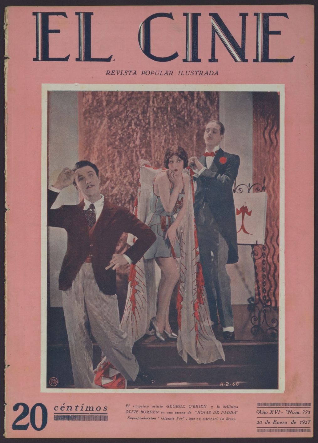 CINE | EL magazine side cover Issue 771 20 January 1927