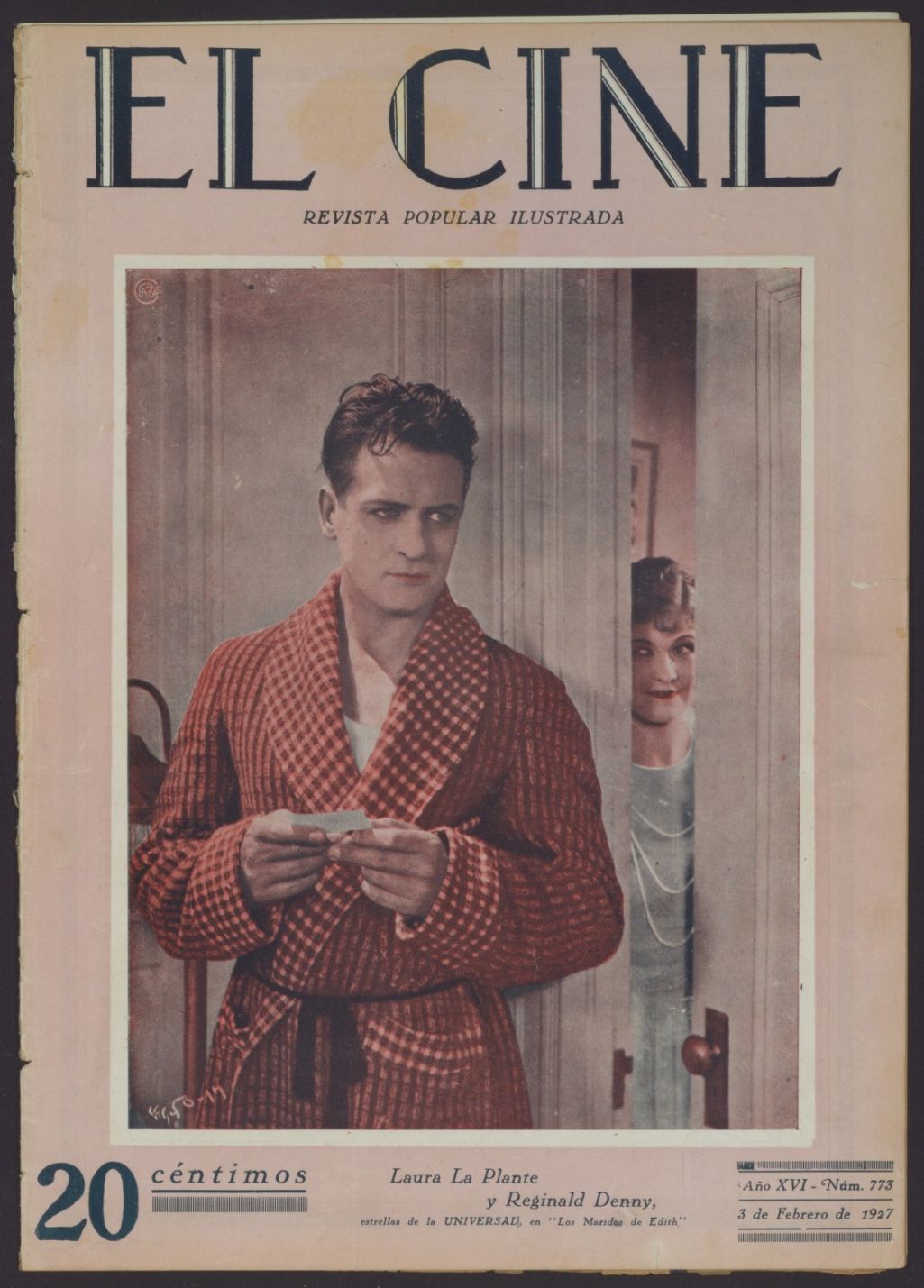 CINE | EL magazine side cover Issue 773 3 February 1927