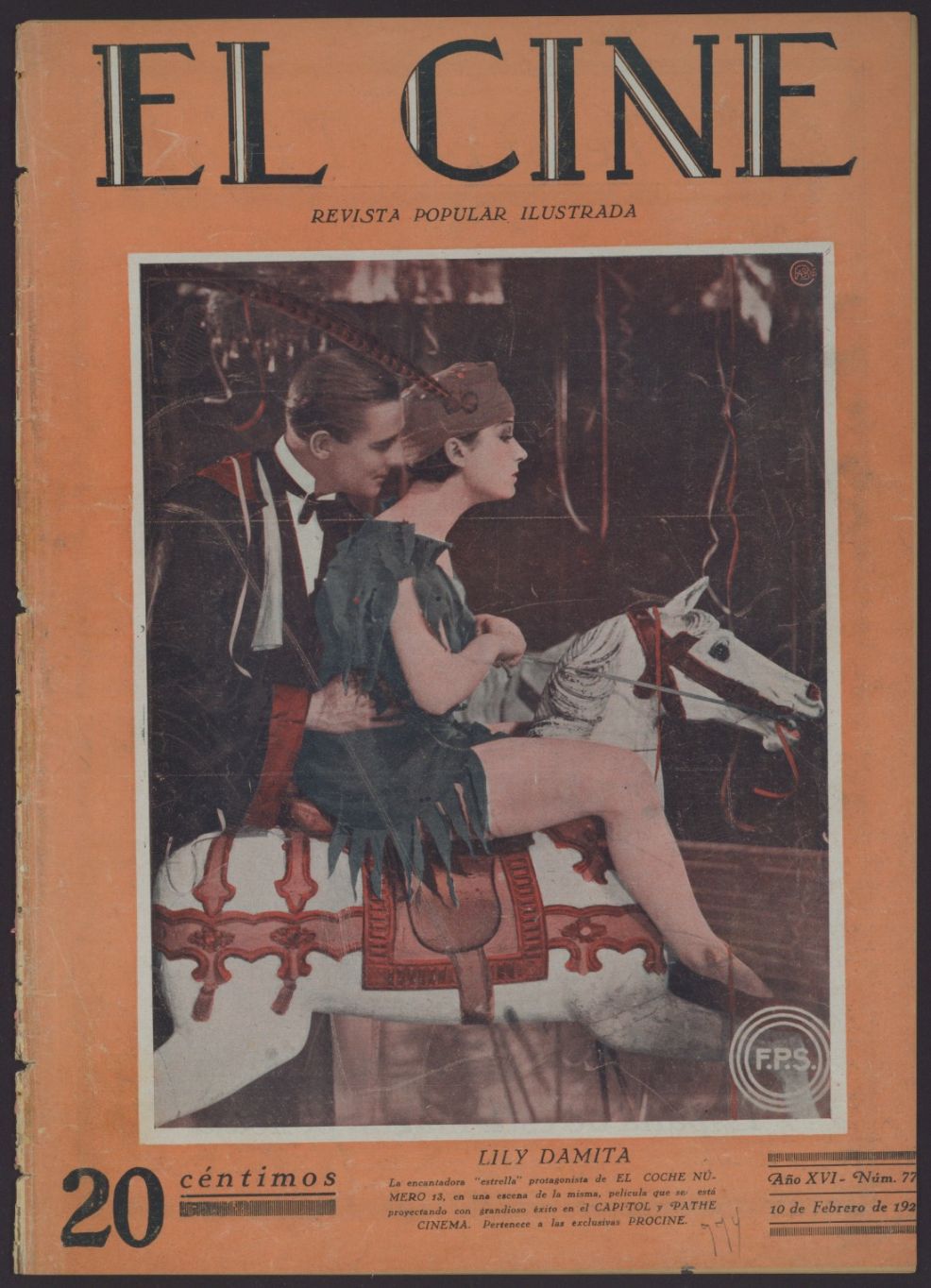 CINE | EL magazine side cover Issue 774  1927