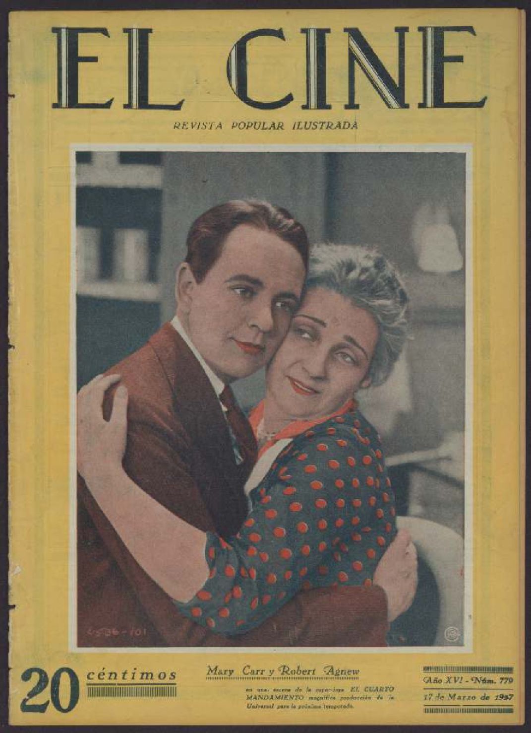 CINE | EL magazine side cover Issue 779  1927
