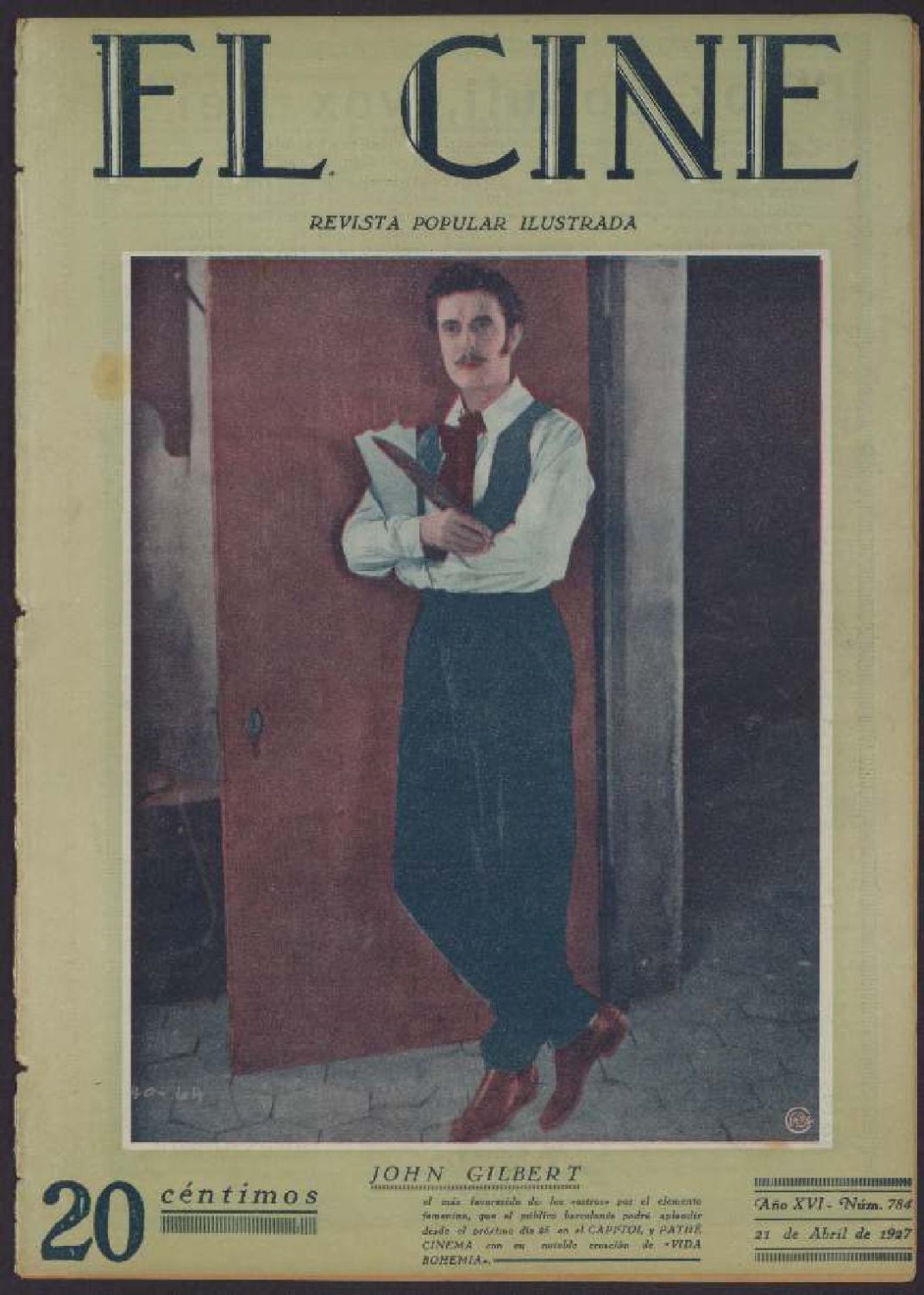 CINE | EL magazine side cover Issue 784  1927