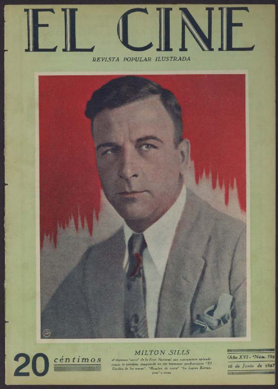 CINE | EL magazine side cover Issue 792  1927