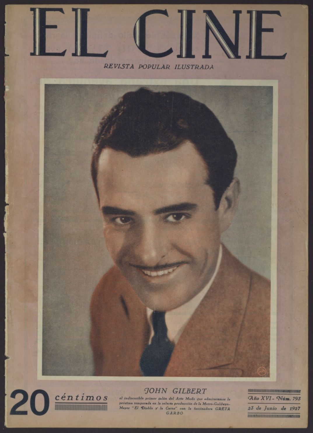 CINE | EL magazine side cover Issue 793  1927