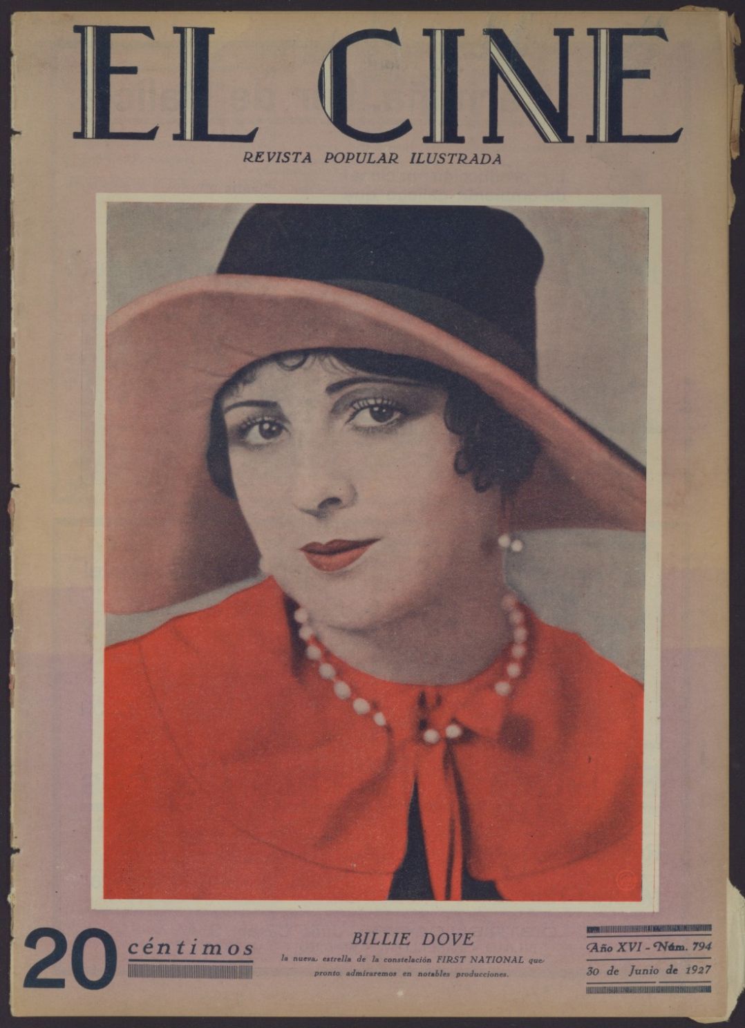CINE | EL magazine side cover Issue 794  1927