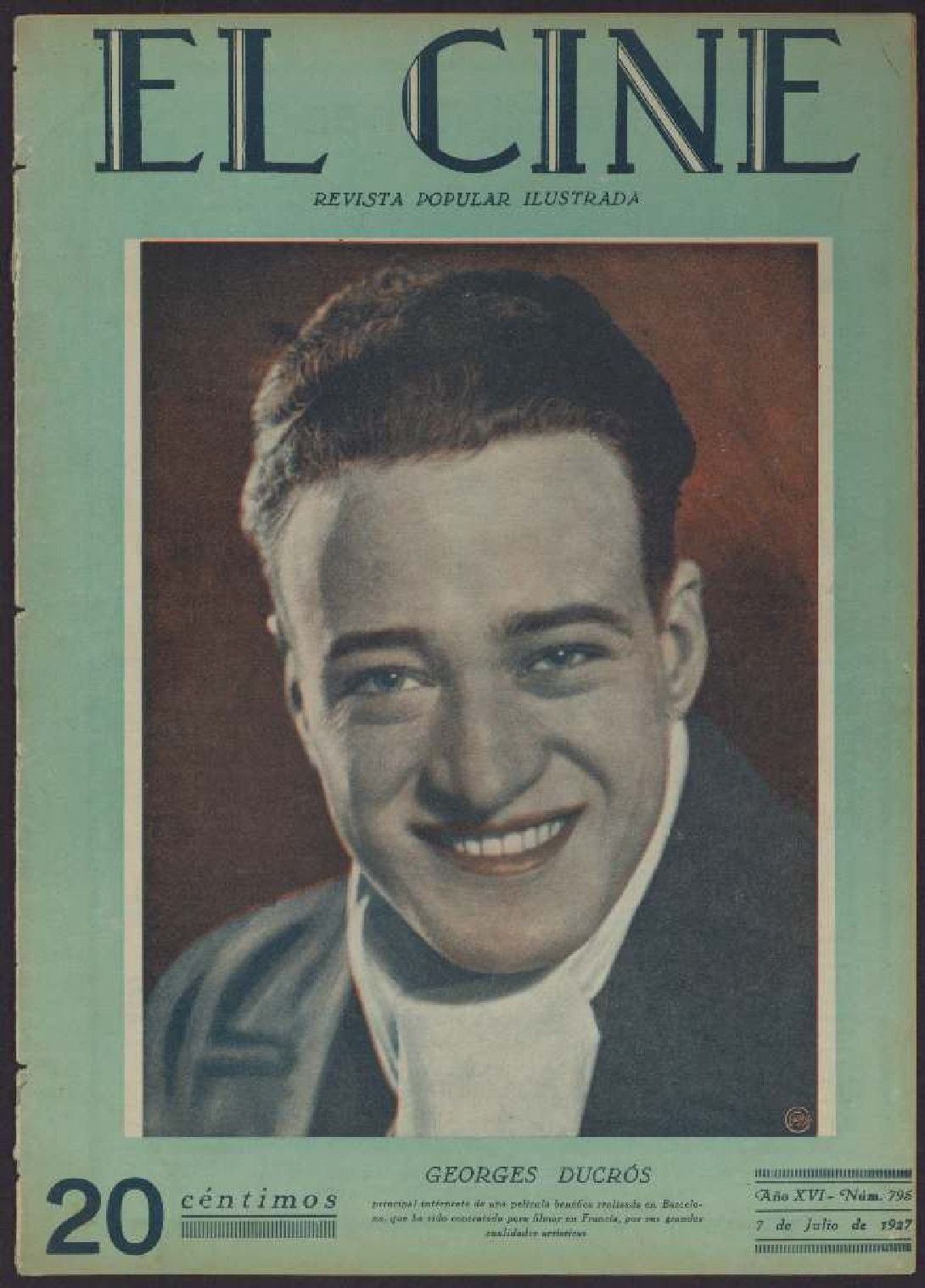 CINE | EL magazine side cover Issue 795  1927