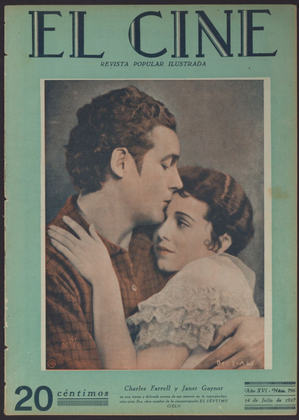 CINE | EL magazine side cover Issue 796  1927