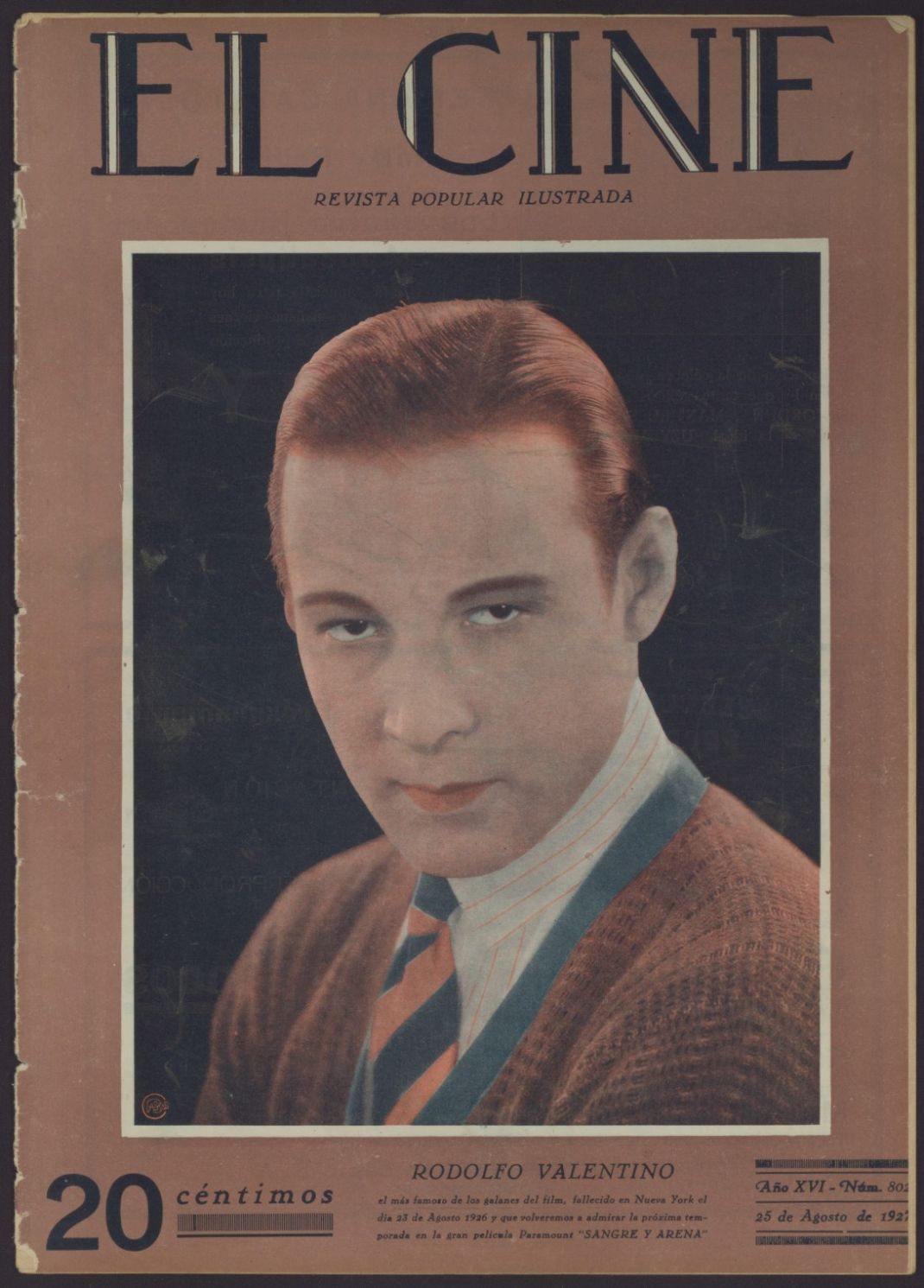 CINE | EL magazine side cover Issue 802  1927