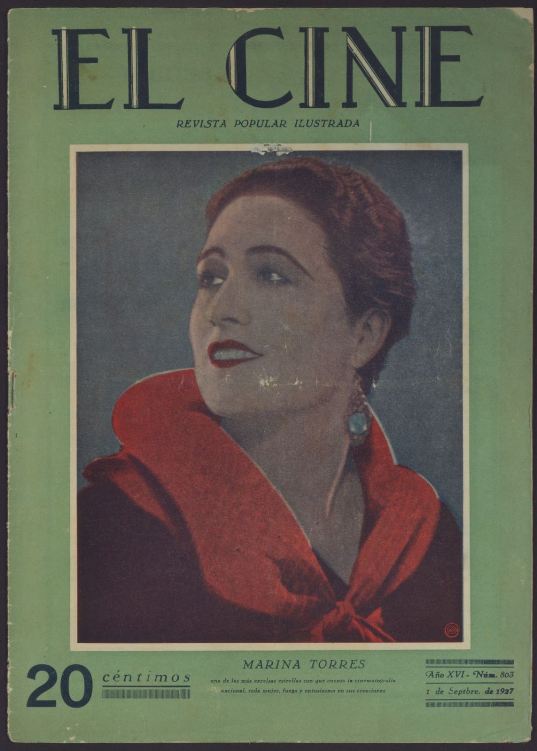 CINE | EL magazine side cover Issue 803  1927