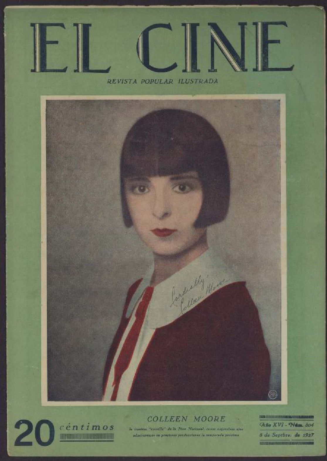 CINE | EL magazine side cover Issue 804  1927