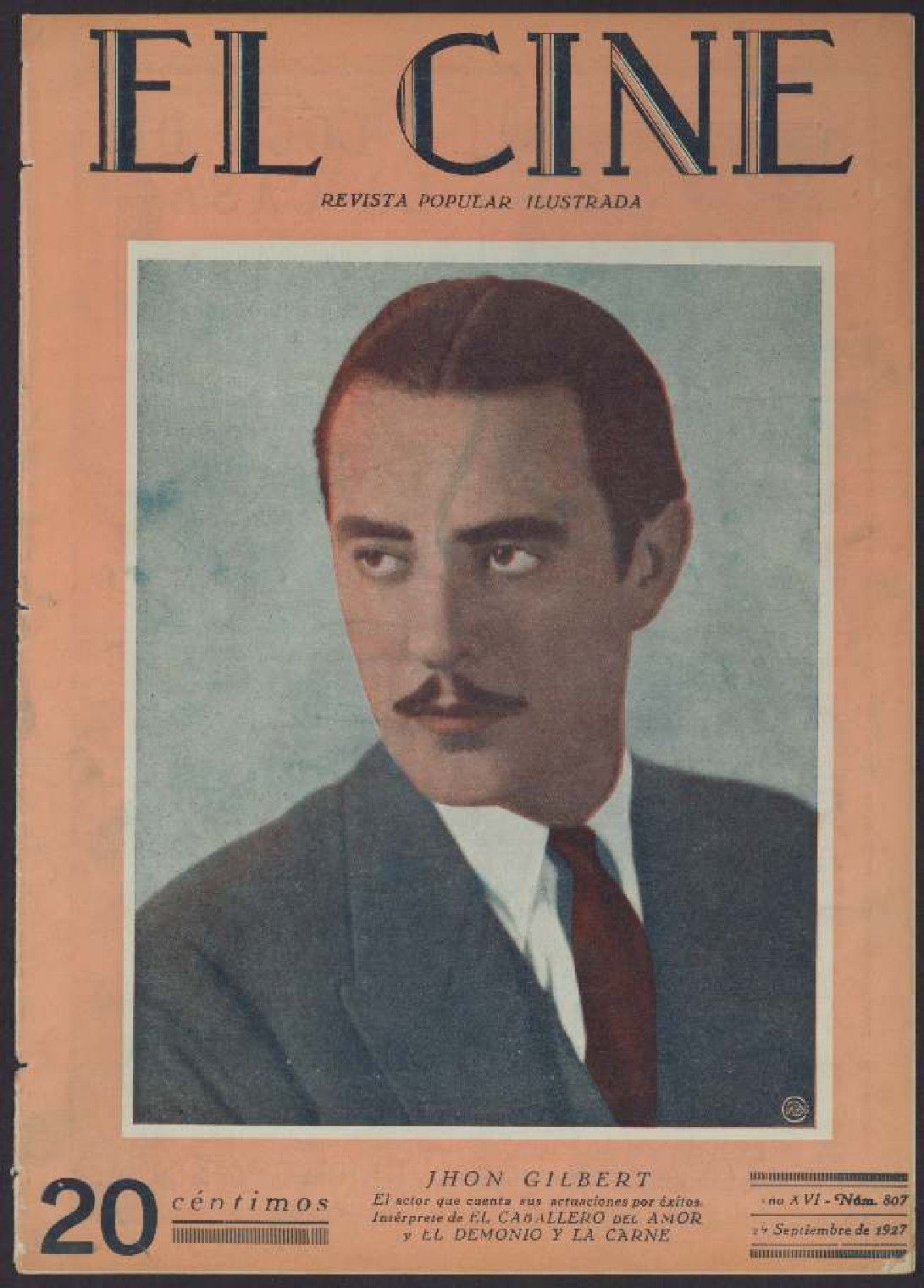 CINE | EL magazine side cover Issue 807  1927