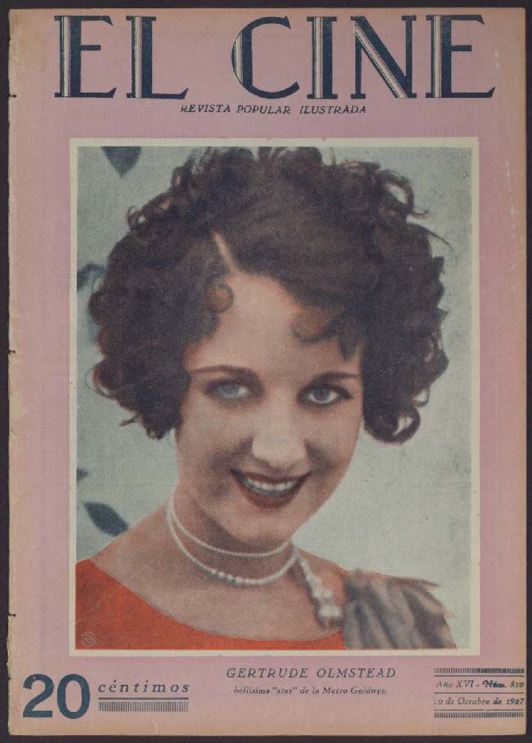 CINE | EL magazine side cover Issue 810  1927