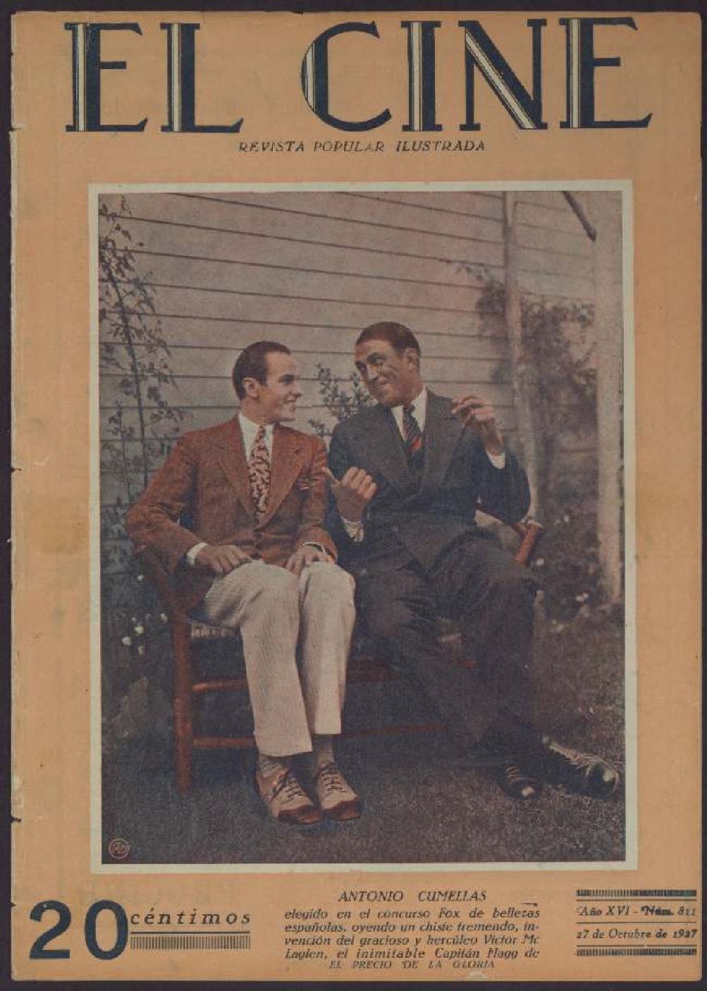 CINE | EL magazine side cover Issue 811  1927
