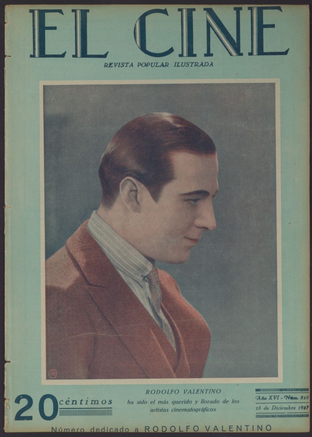 CINE | EL magazine side cover Issue 818  1927