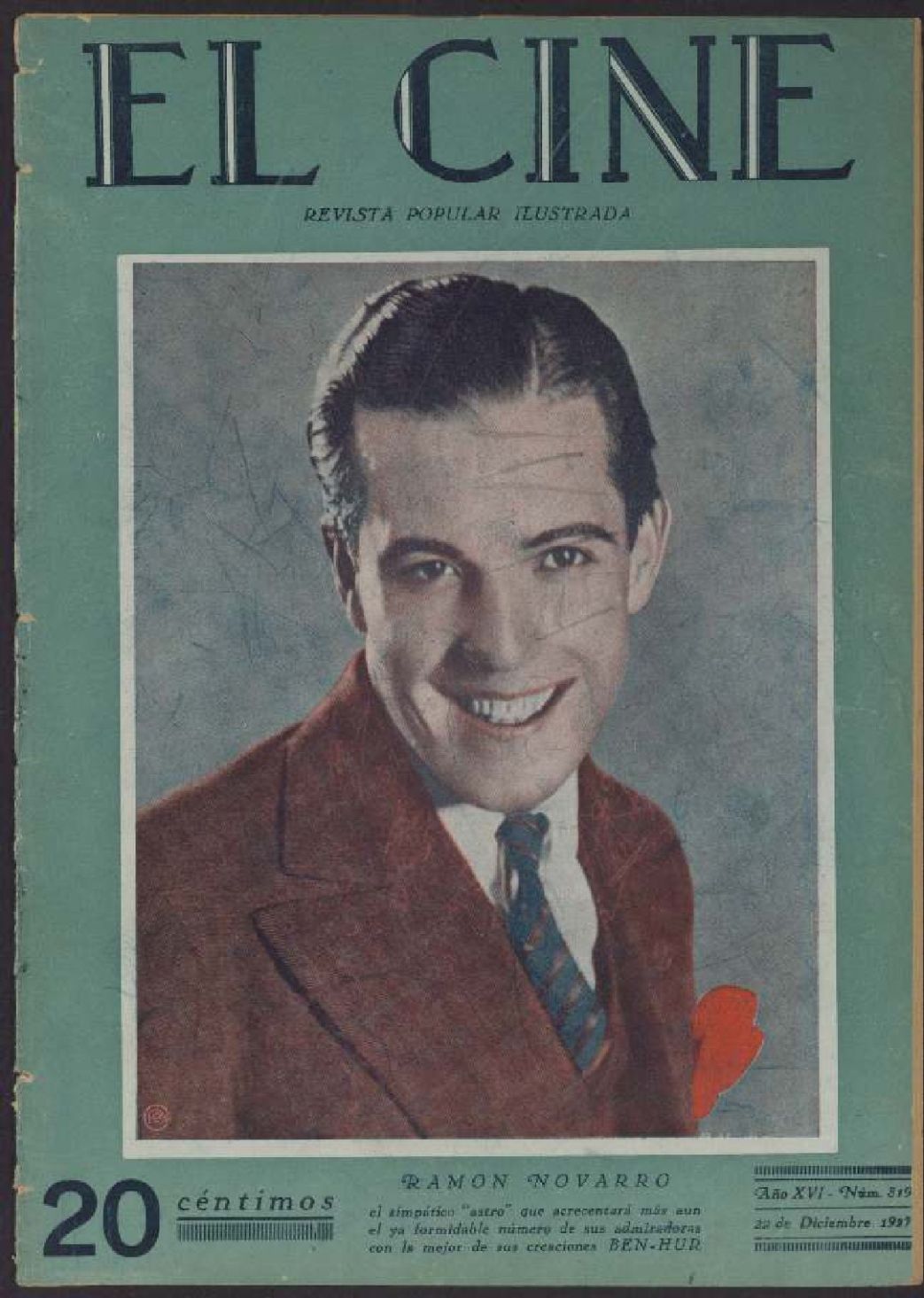 CINE | EL magazine side cover Issue 819 22 December 1927