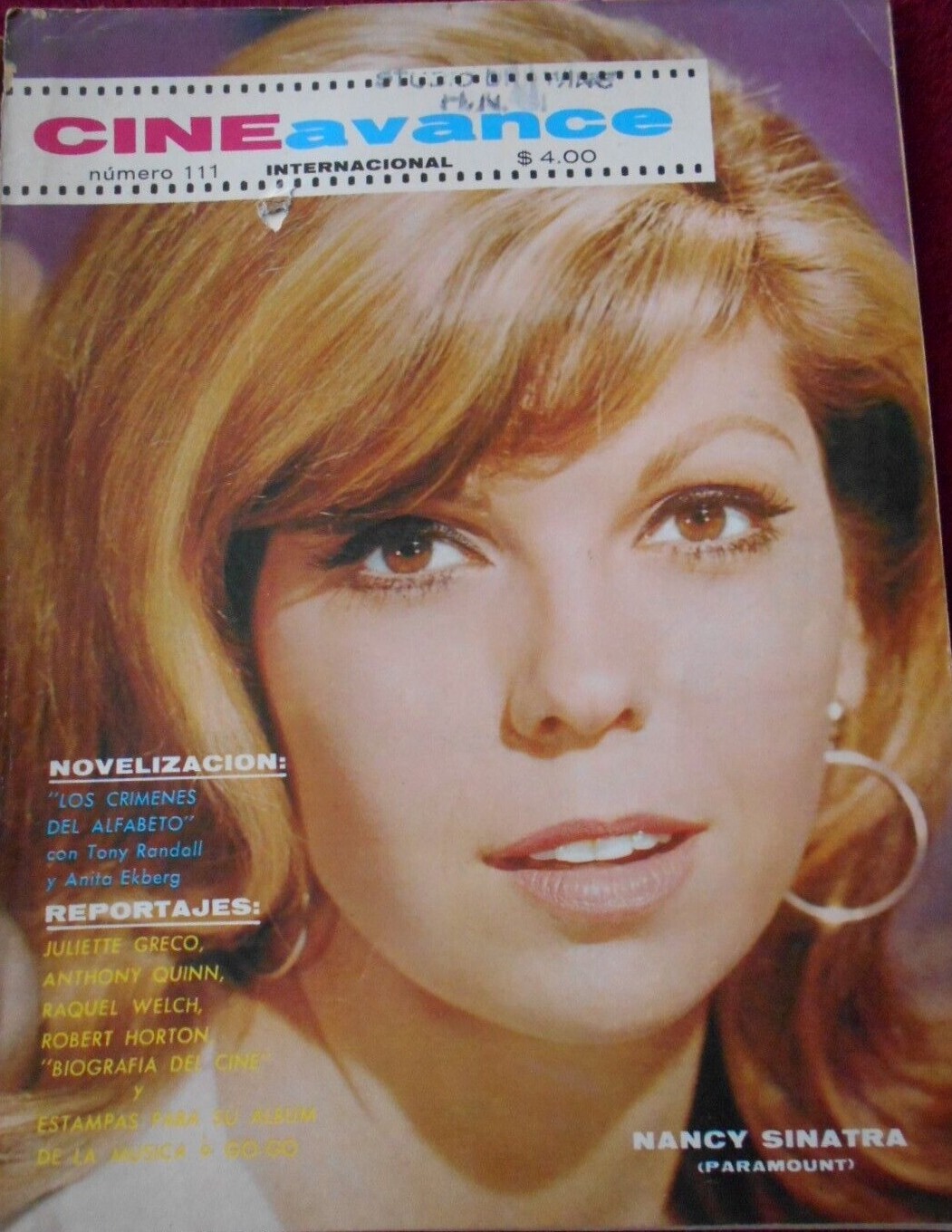 CINE AVANCE magazine side cover Issue 111  1966