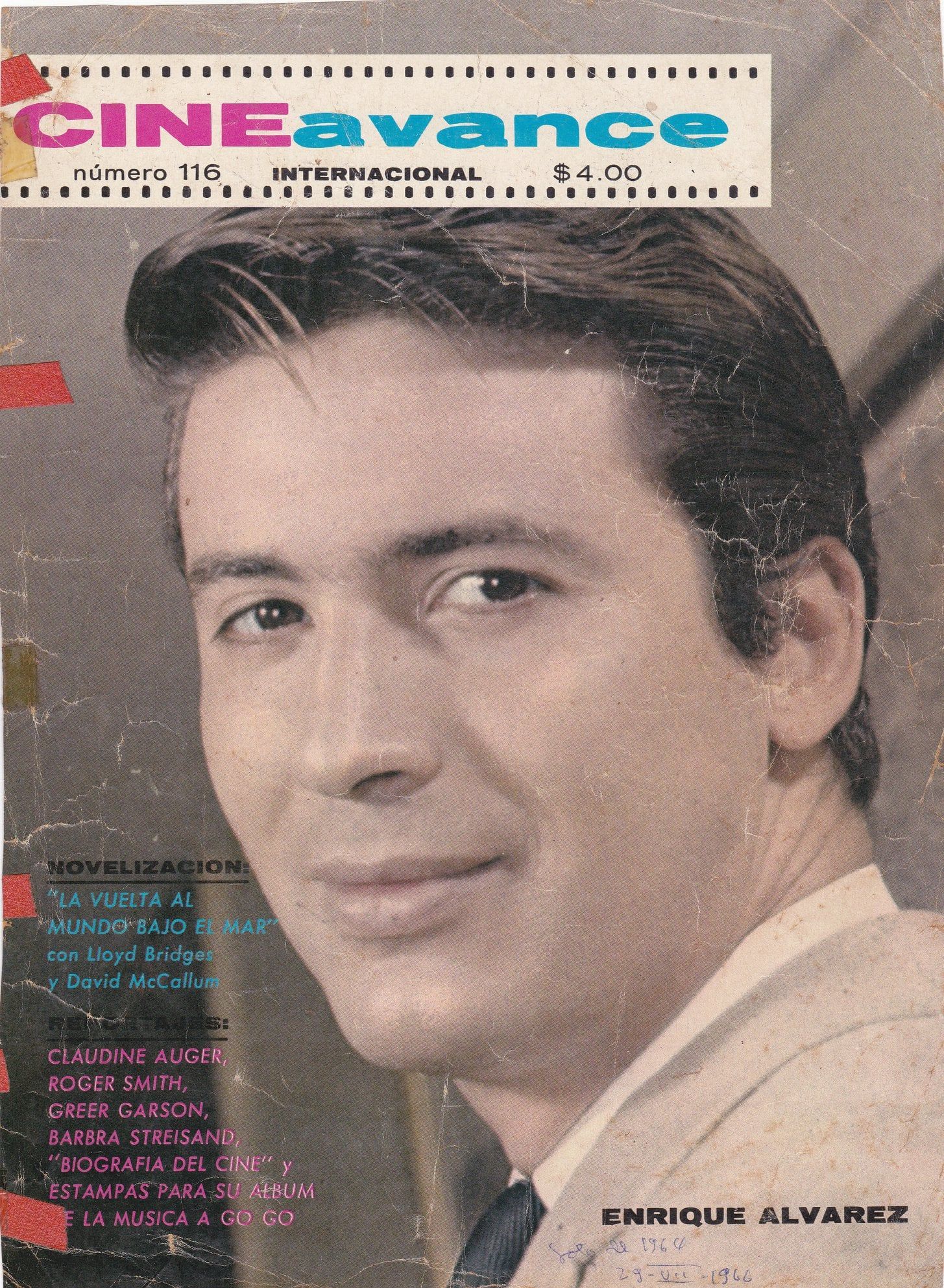CINE AVANCE magazine side cover Issue 116  1966