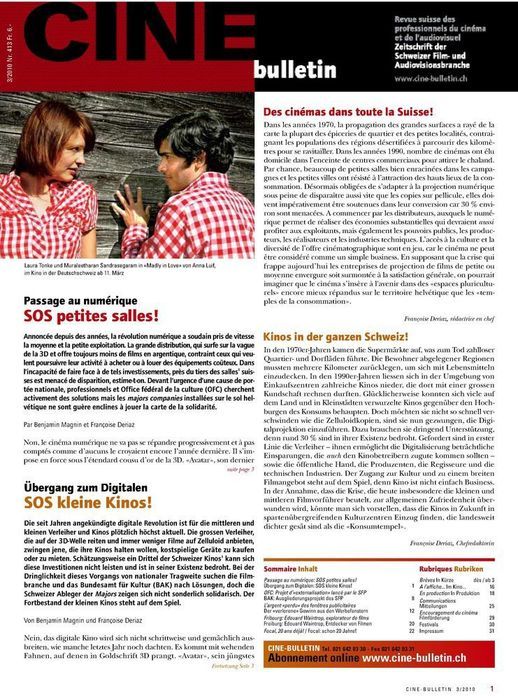 CINE BULLETIN magazine side cover Issue 413 March 2010