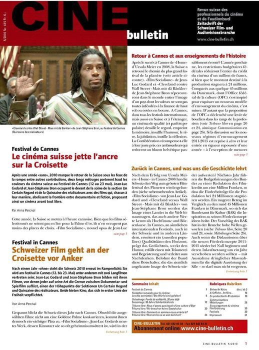 CINE BULLETIN magazine side cover Issue 415 May 2010