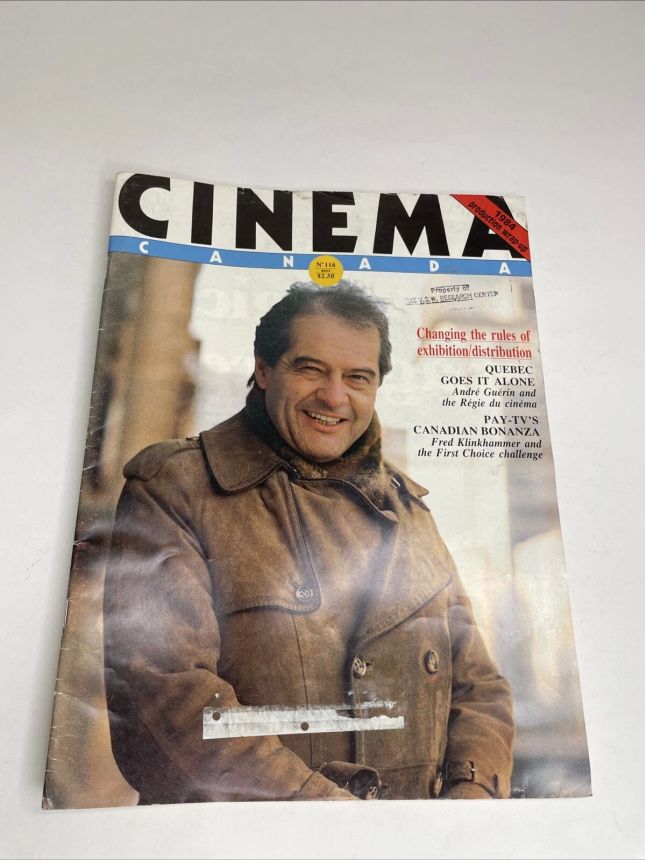 CINEMA CANADA magazine side cover Issue 116  1985