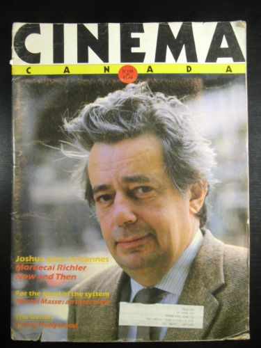 CINEMA CANADA magazine side cover Issue 118  1985